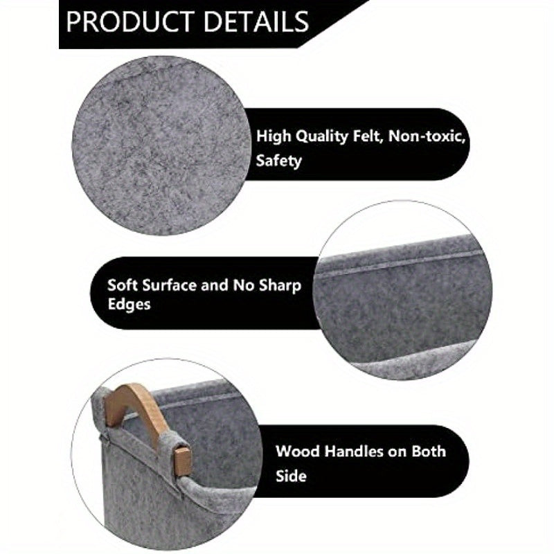 Cozy Felt Pet Toy Storage Box – Organize Toys, Blankets, Leashes & Food