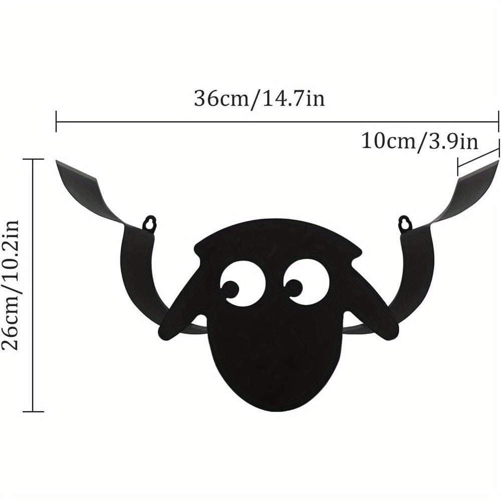 Sheep Toilet Roll Holder, Black Toilet Roll Holder Wall Mounted for Bathroom Metal Toilet Roll Storage Holds Up To 7 Rolls Toilet Paper Holder
