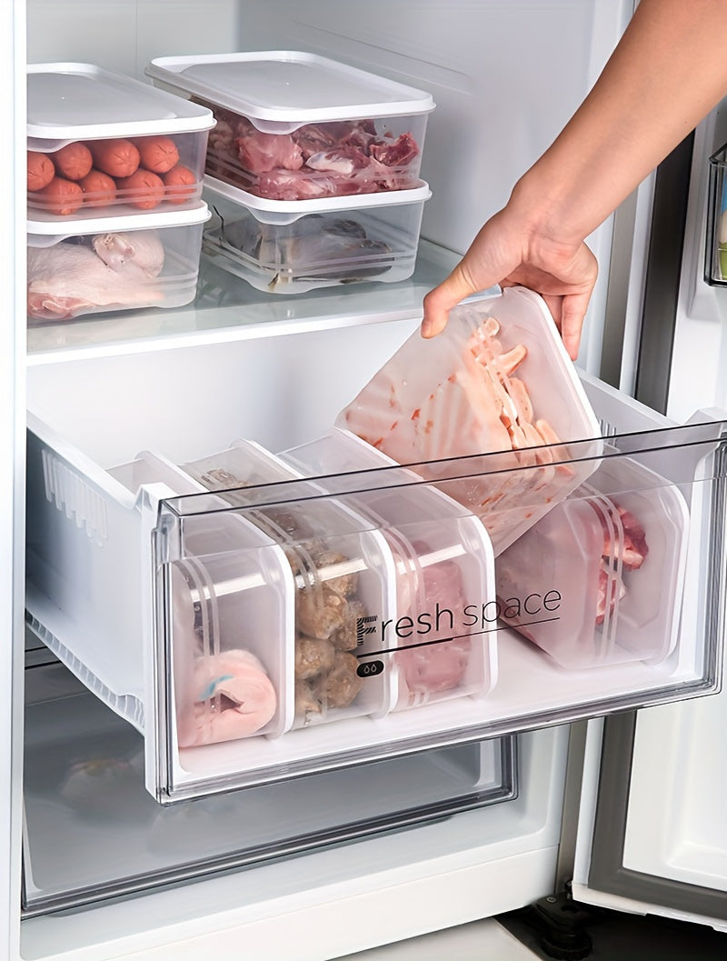 Leak-Proof 6pcs 1200ml Food Storage Containers with Lids – Microwave & Freezer Safe, Space-Saving Kitchen Organizer