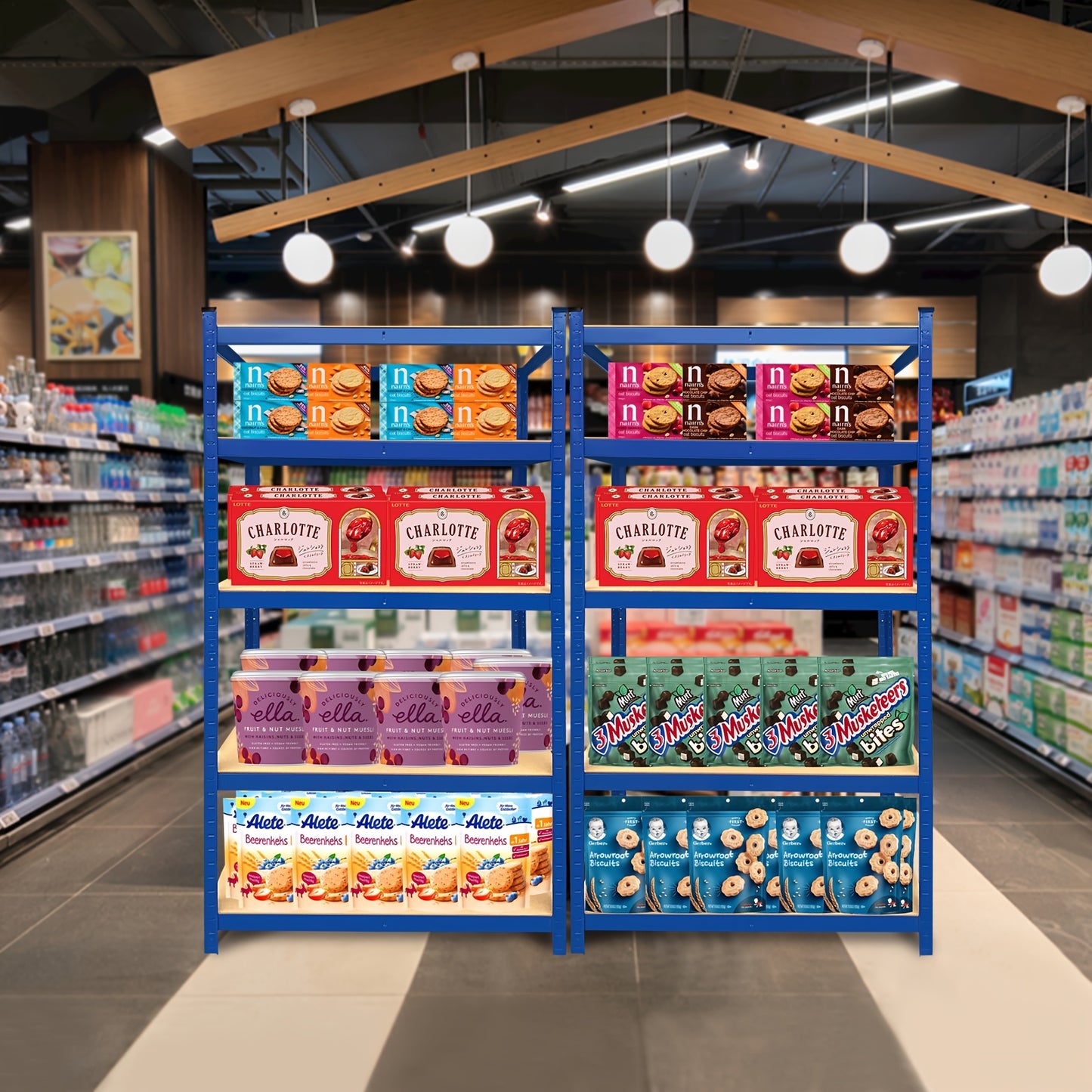 Heavy-Duty 5 Tier Blue Metal Garage Shelving Unit – 875kg Capacity Storage Rack for Home, Kitchen, Utility Room & Warehouse