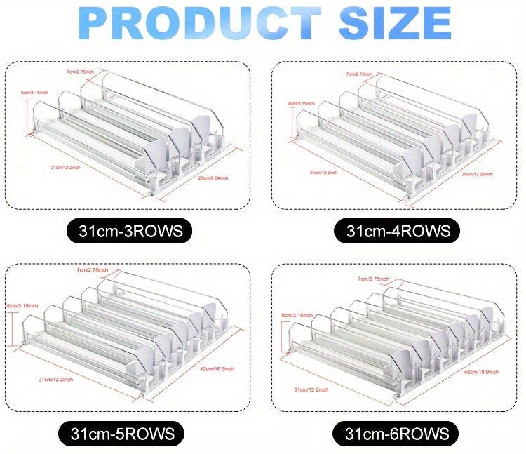 3/4/5-Piece Beverage Pusher Drink Dispenser – Refrigerator Bottle and Can Storage Box