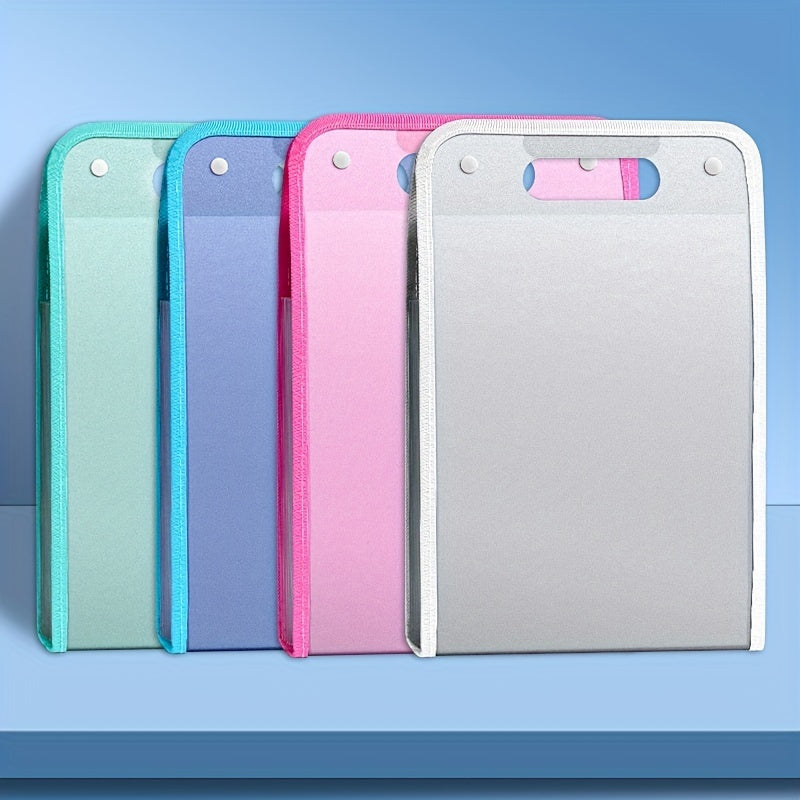 A4 Portable 13-Grid Expanding File Folder – Translucent Document Organizer Bag