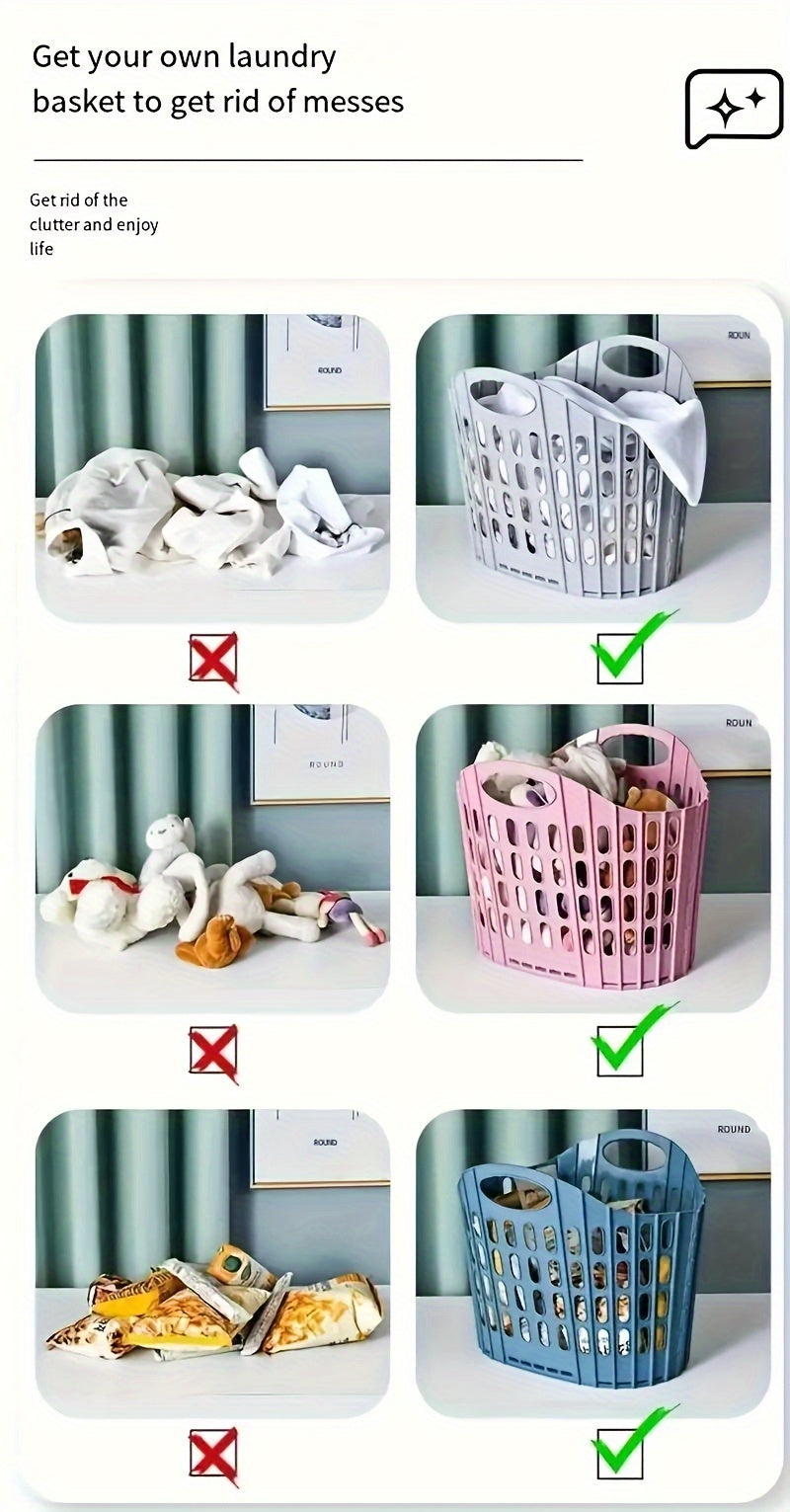 Modern Foldable Laundry Basket – Multi-Compartment Clothes Storage