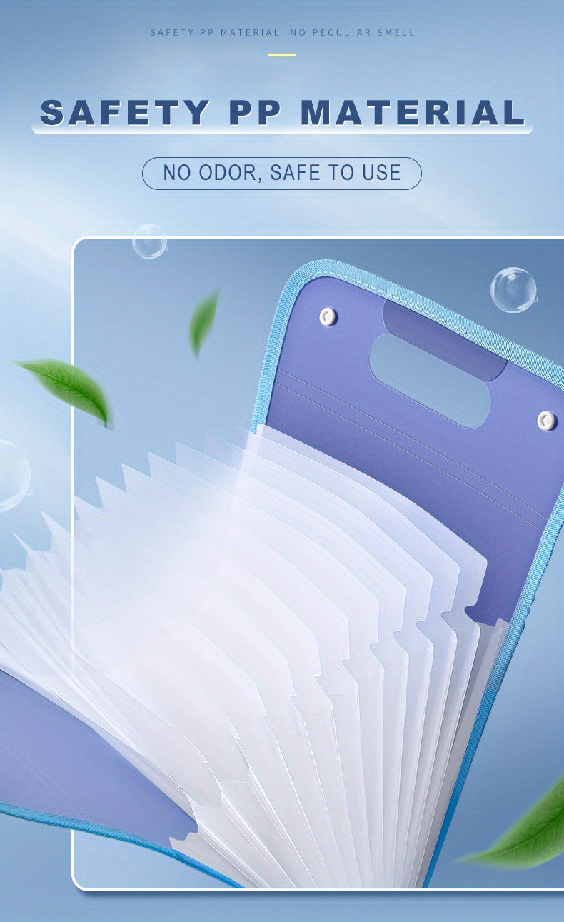 A4 Portable 13-Grid Expanding File Folder – Translucent Document Organizer Bag