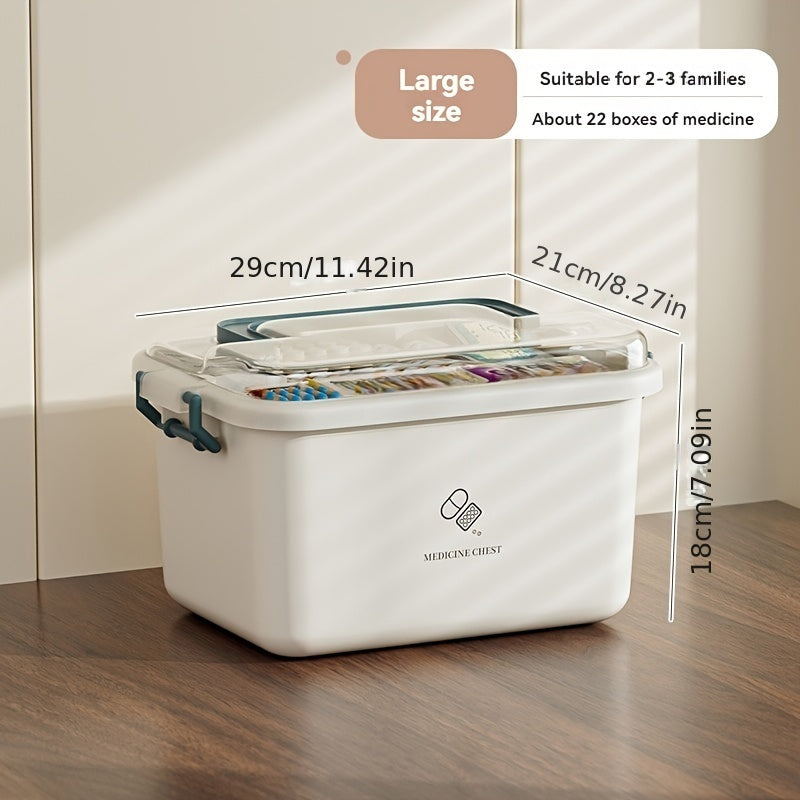 Home Care Medicine Box – Portable Multi-Layer Plastic First Aid and Medicine Organizer