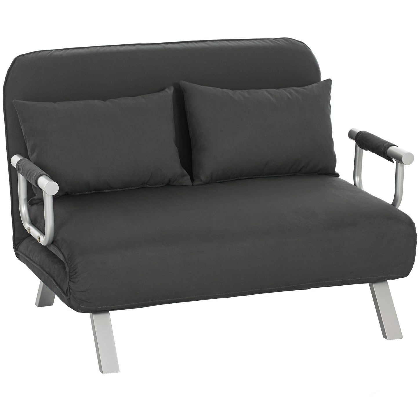 Two-Seater Click-Clack Sofa Bed- Charcoal Grey