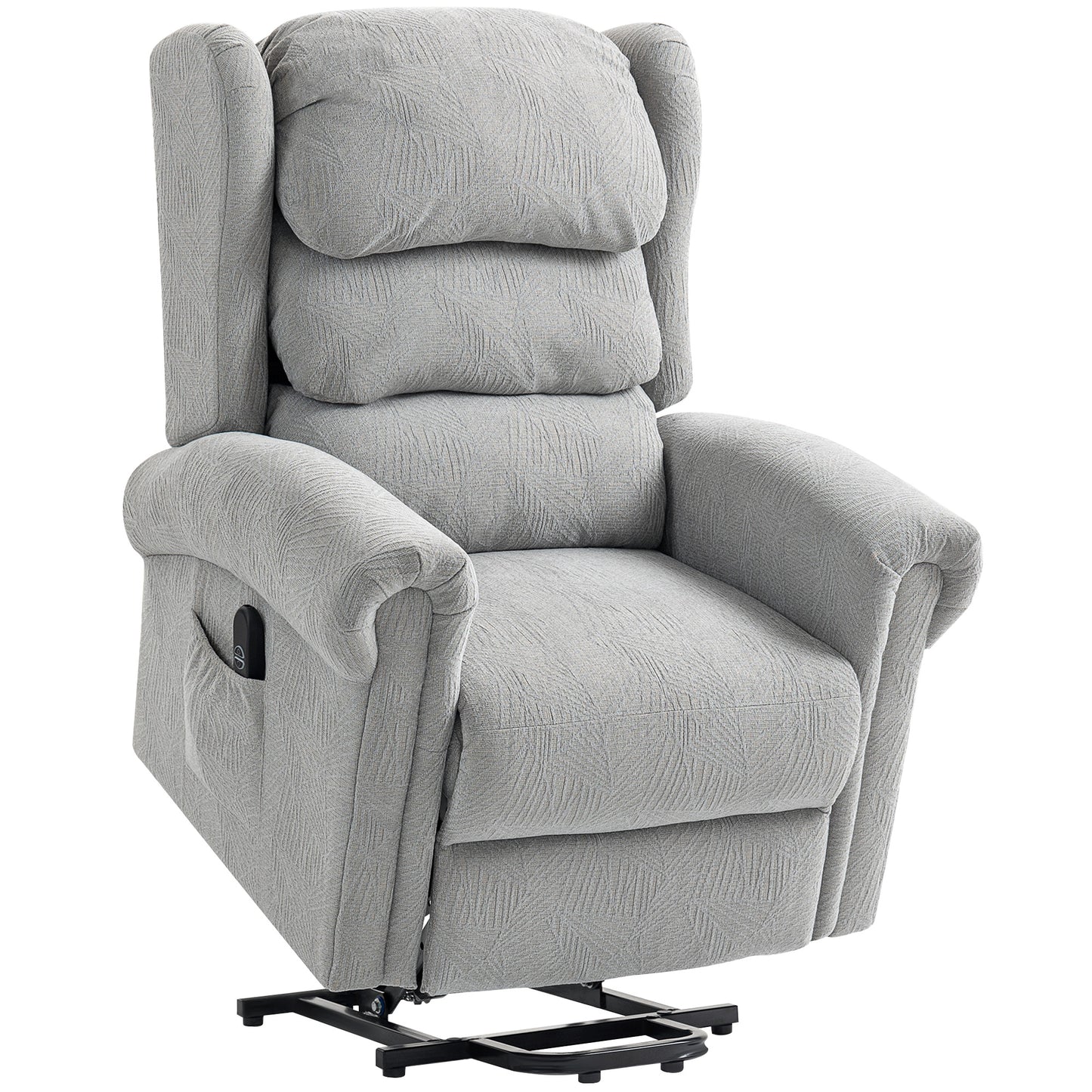 Velvet-Feel Electric Riser Recliner Chair- Grey