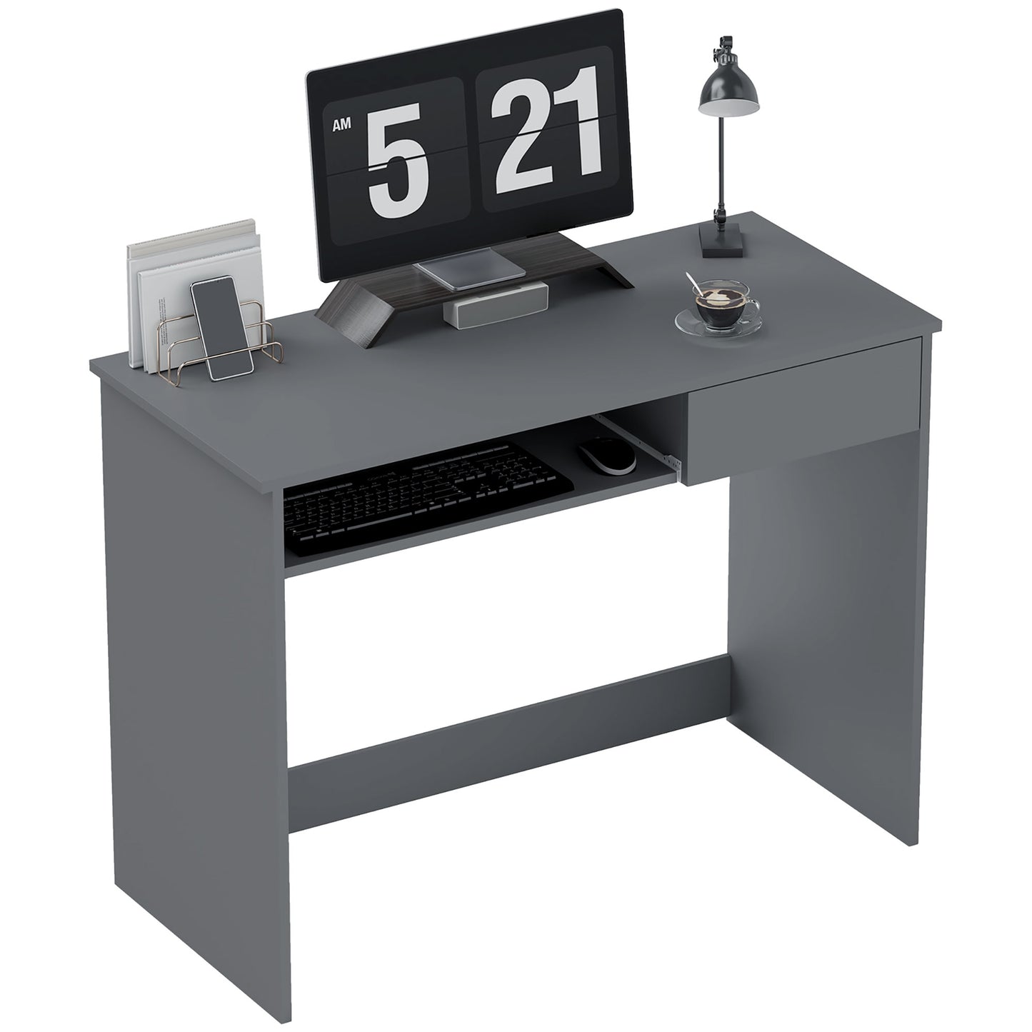100cm Compact Computer Desk with Keyboard Tray