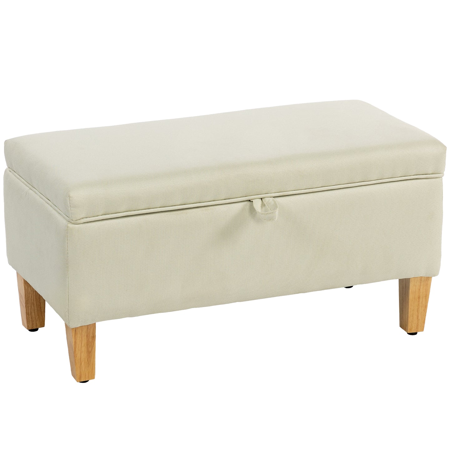30 L Linen Storage Ottoman Beige