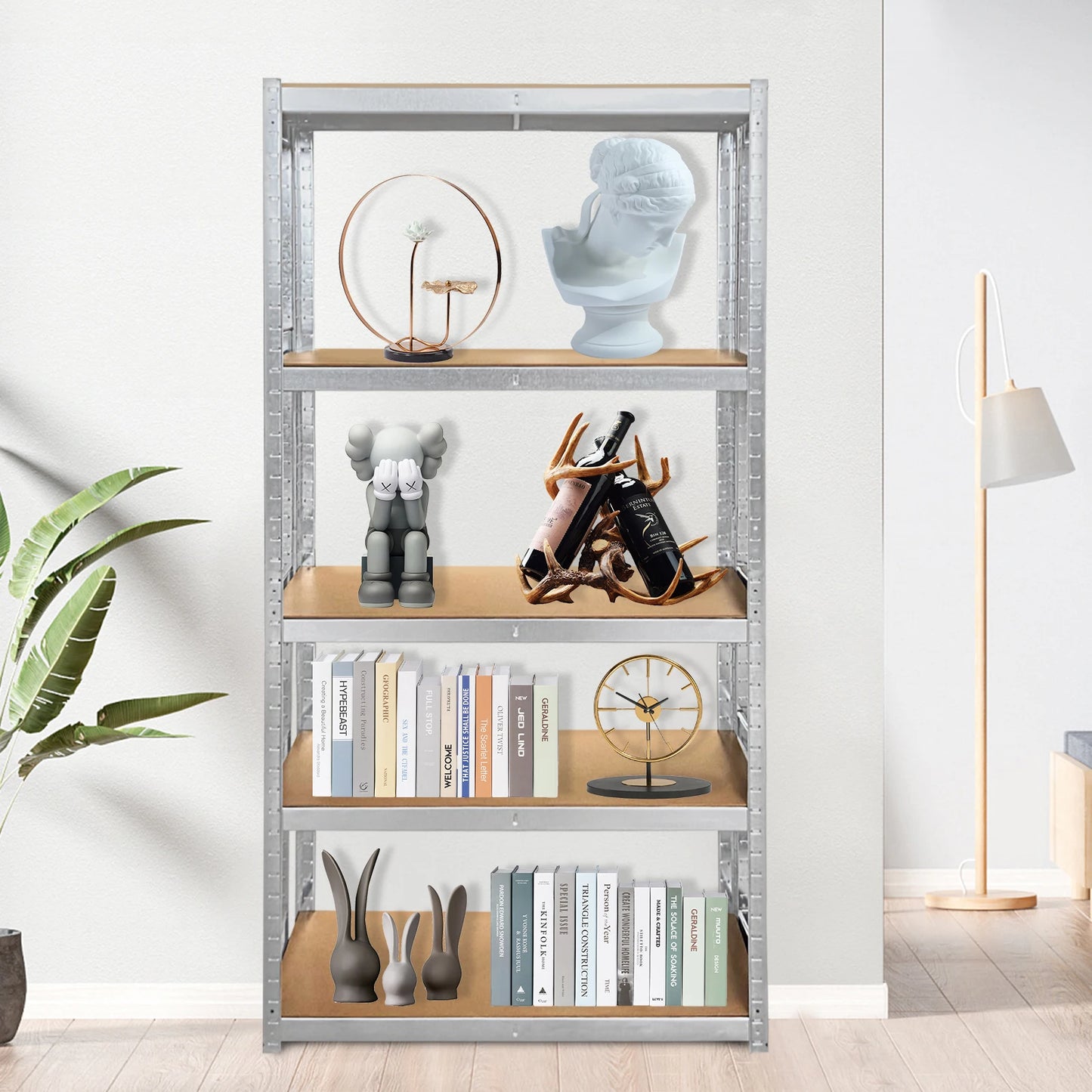 Heavy Duty 5-Tier Adjustable Metal Shelf Rack – 875KG Industrial Storage Unit for Workshop, Garage, Office & Home