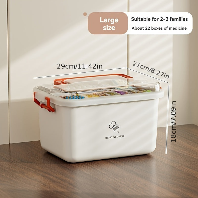Home Care Medicine Box – Portable Multi-Layer Plastic First Aid and Medicine Organizer