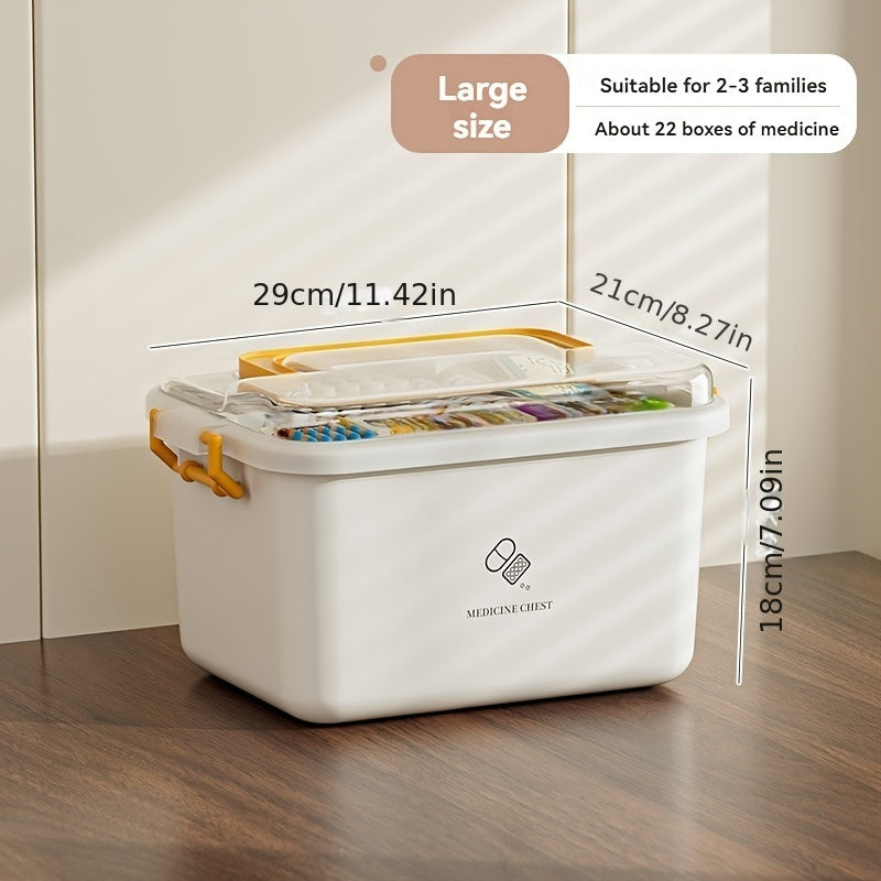 Home Care Medicine Box – Portable Multi-Layer Plastic First Aid and Medicine Organizer