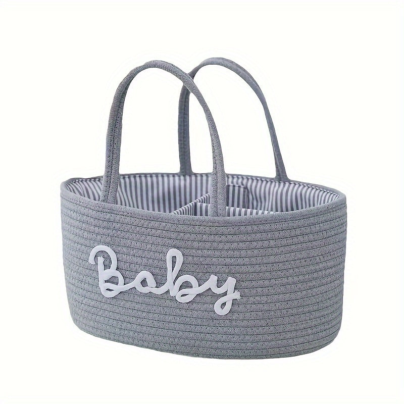 1pc Woven Storage Basket – Portable Organizer for Bedroom, Kitchen, Bathroom & Mother Bag Storage