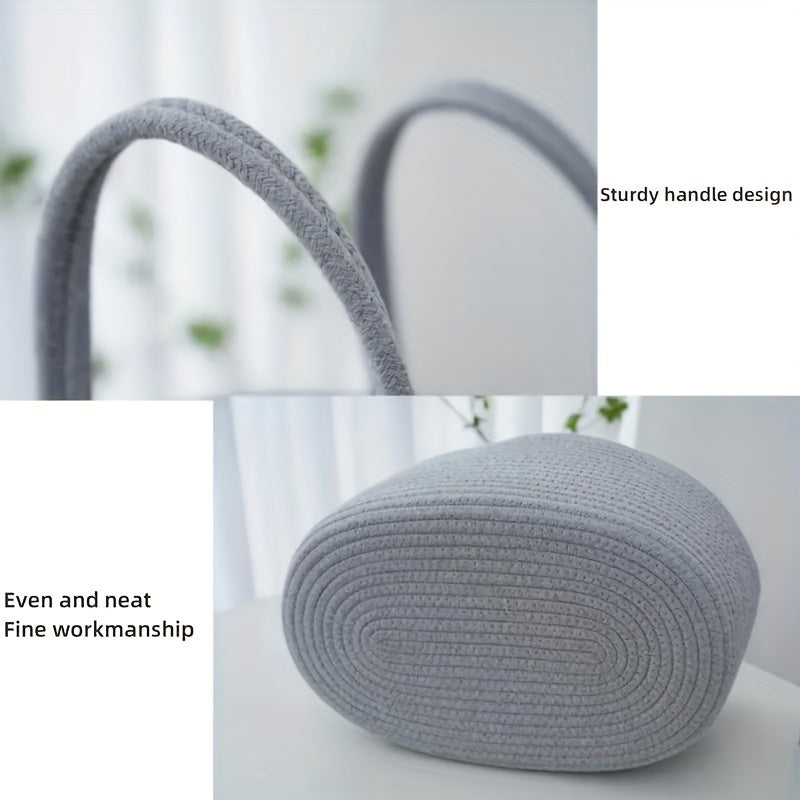 1pc Woven Storage Basket – Portable Organizer for Bedroom, Kitchen, Bathroom & Mother Bag Storage