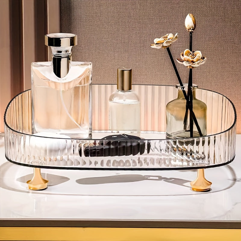 Makeup Storage Tray – Durable Skincare and Cosmetic Organizer for Desktop, Dresser, Bathroom, and Bedroom