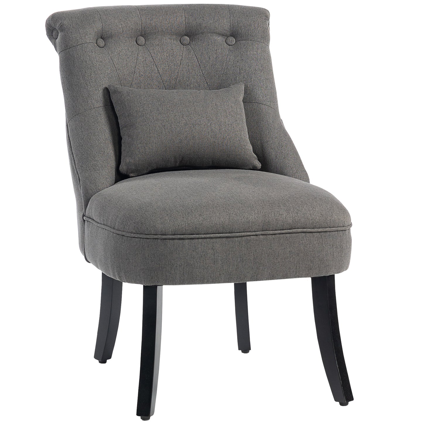 Fabric Single Upholstered Dining Chair  Charcoal Grey