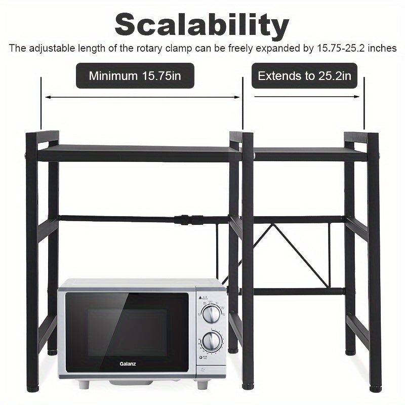 Extendable Microwave Oven Rack Adjustable Heavy Duty Kitchen Stand Storage Shelf