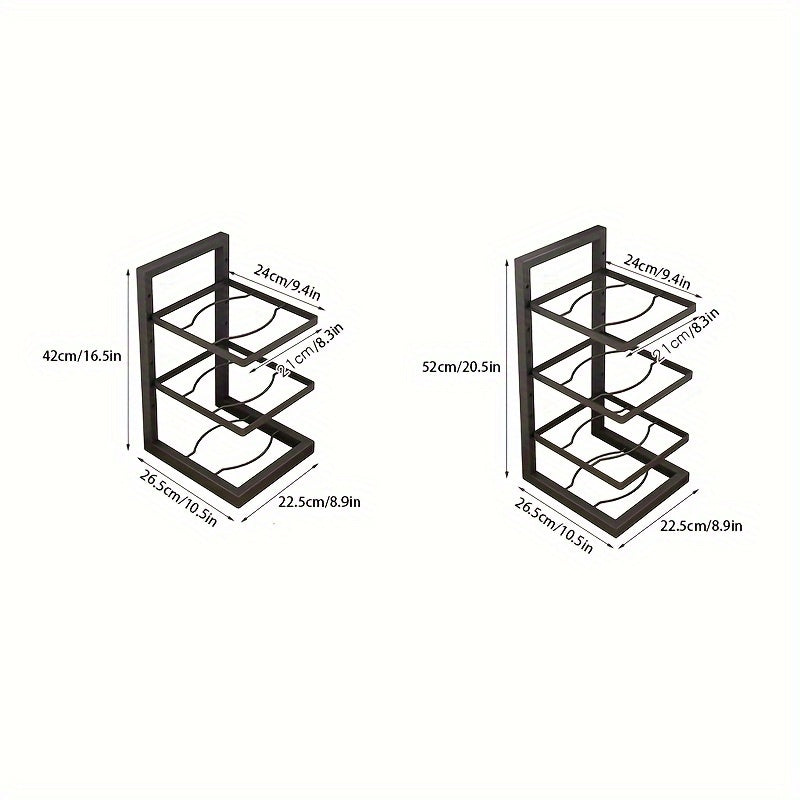 Height Adjustable 3-4 Tier Stainless Steel Pot Rack – Under-Sink and Cabinet Kitchen Storage