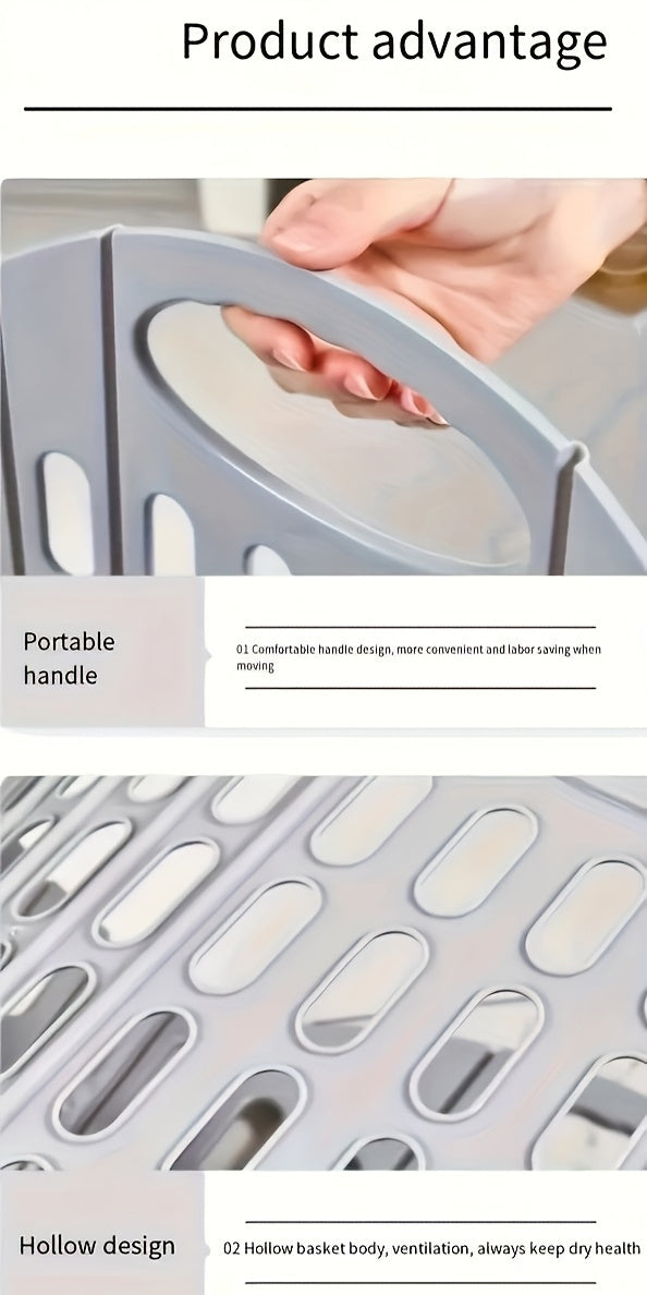 Modern Foldable Laundry Basket – Multi-Compartment Clothes Storage