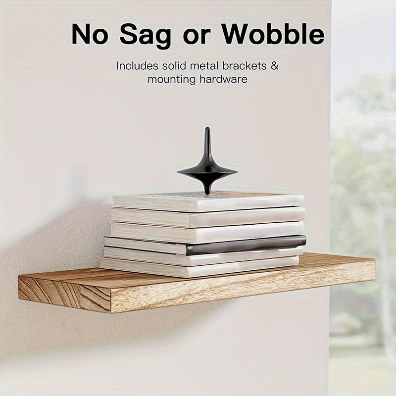4-Piece Floating Wall Shelf – White, Black, or Wood Storage Rack for Home, Bathroom, Kitchen, Living Room, and Office