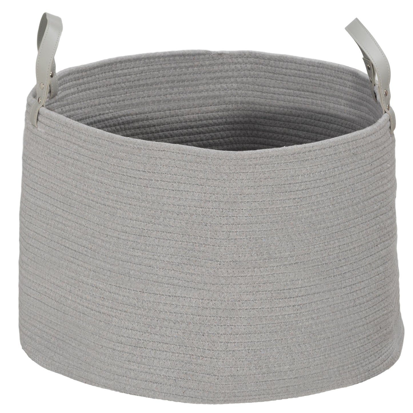 88L Cotton Rope Laundry Basket, with Handles- Grey