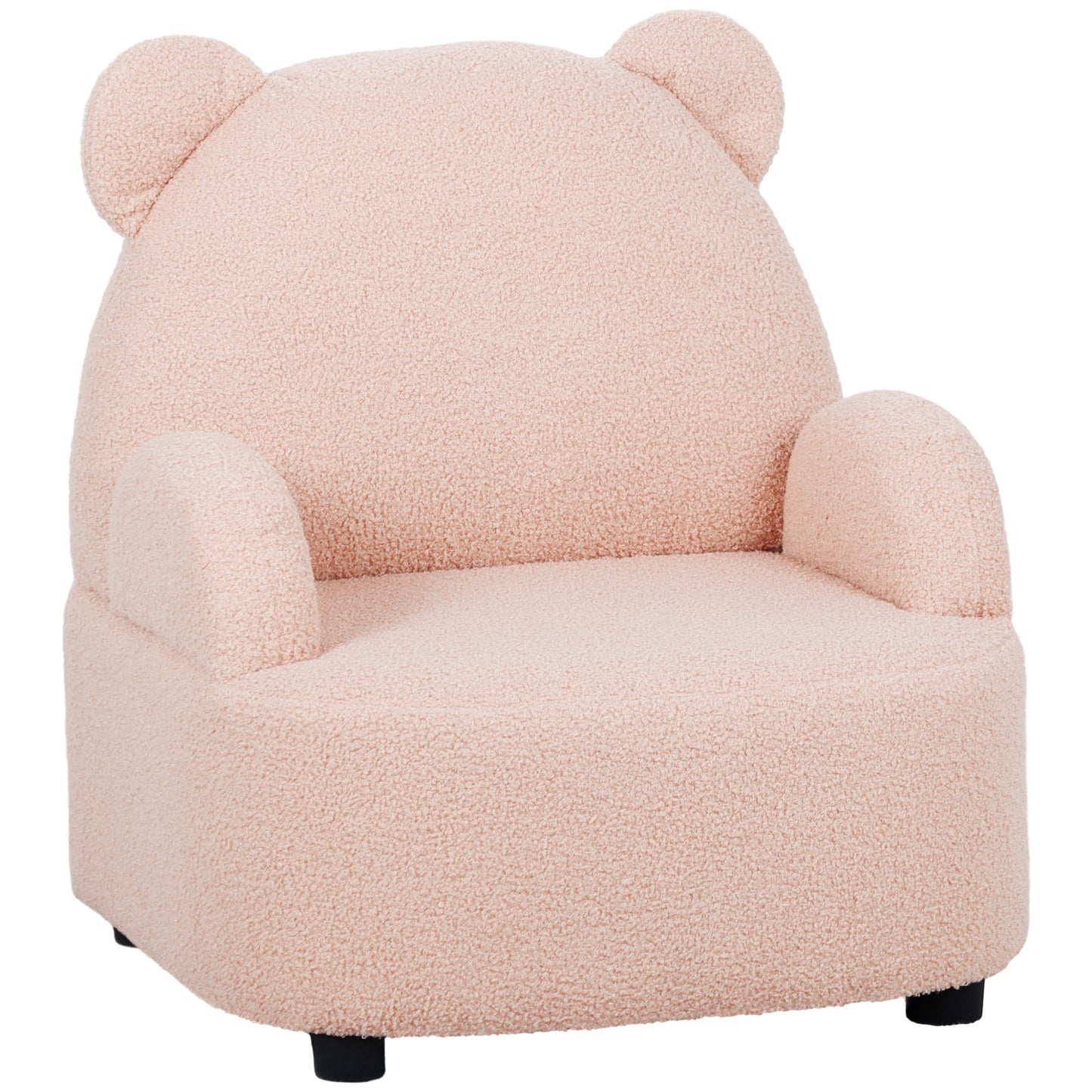 Kids Armchair, Bear Shaped Toddler Chair for Bedroom Playroom Living Room, Aged 18 Months to 3 Years- Pink