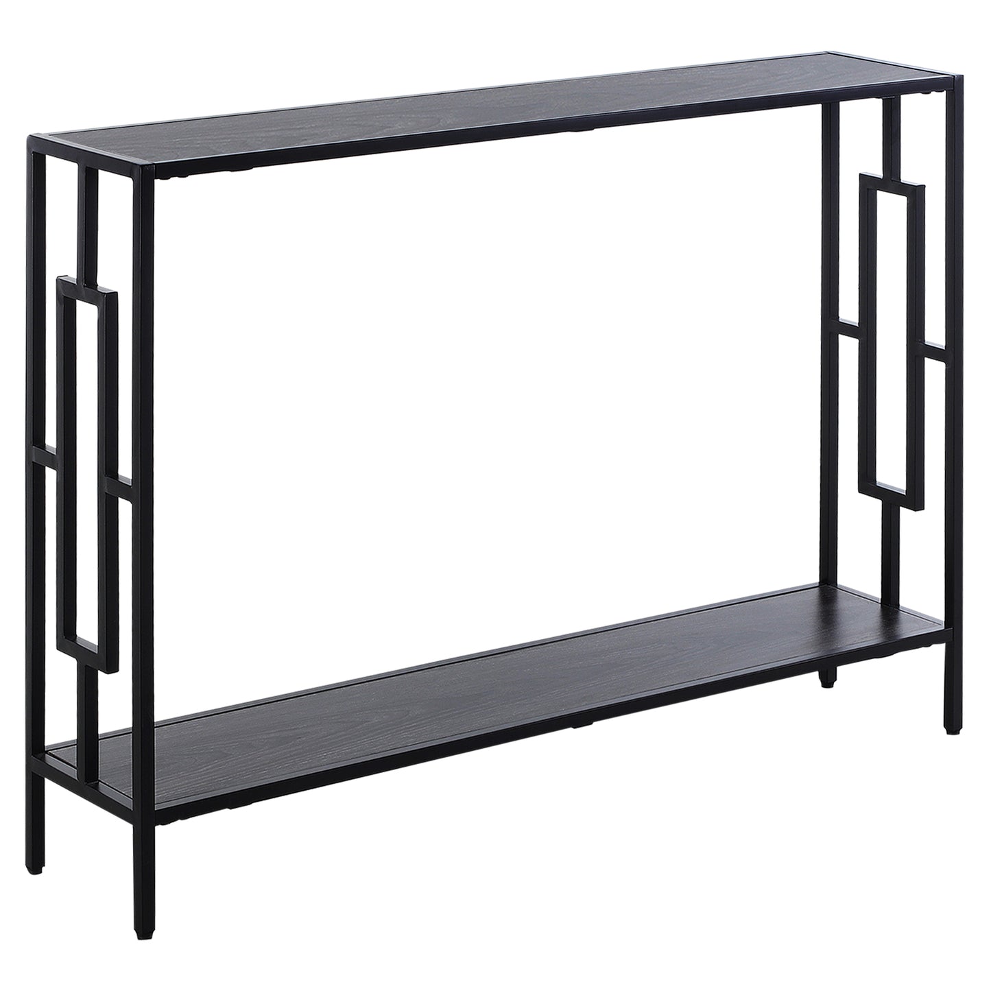 Industrial Console Table with Storage Shelf, Grey and Black