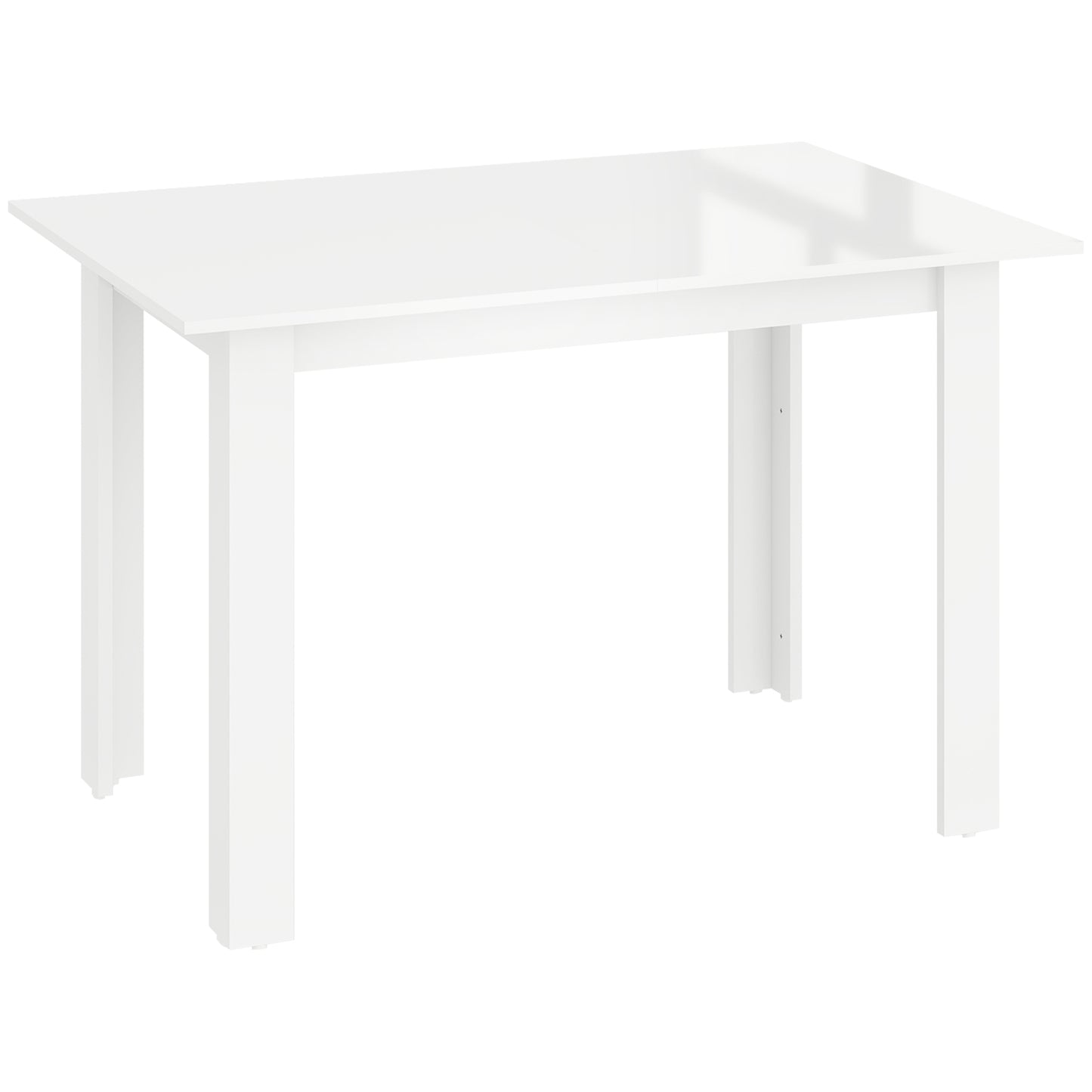 Extending Six-Person High Gloss Dining Table- White
