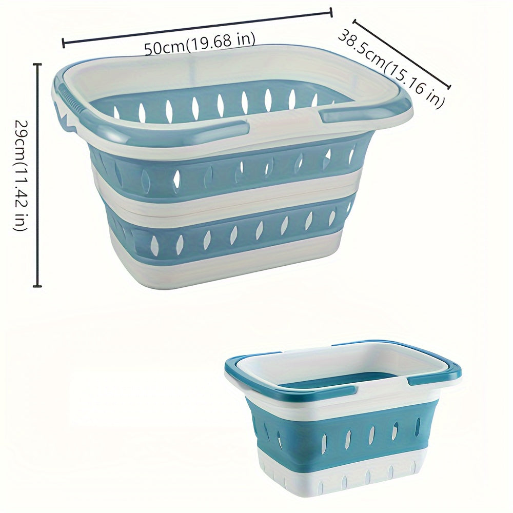 Space-Saving Collapsible Laundry Basket – Foldable Plastic Storage Bin with Handles for Bathroom & Laundry Room