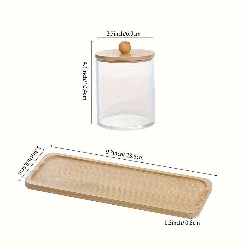 3pcs Premium Plastic Cotton Swab Holder Set – Compact Bathroom Storage Containers with Lids for Cotton Swabs, Balls, Pads, and Accessories