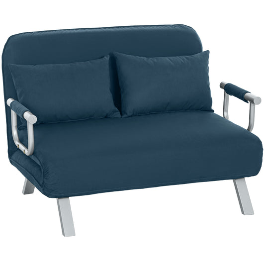 Two-Seater Click-Clack Sofa Bed- Navy Blue