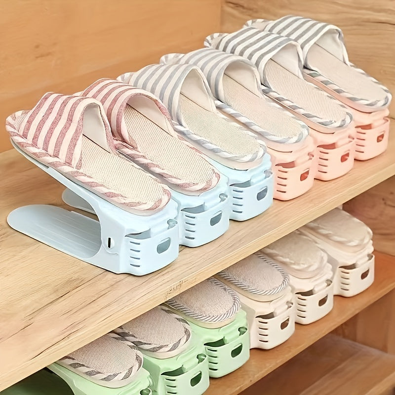 10-Piece Adjustable Shoe Rack – Space-Saving Home and Bedroom Organizer