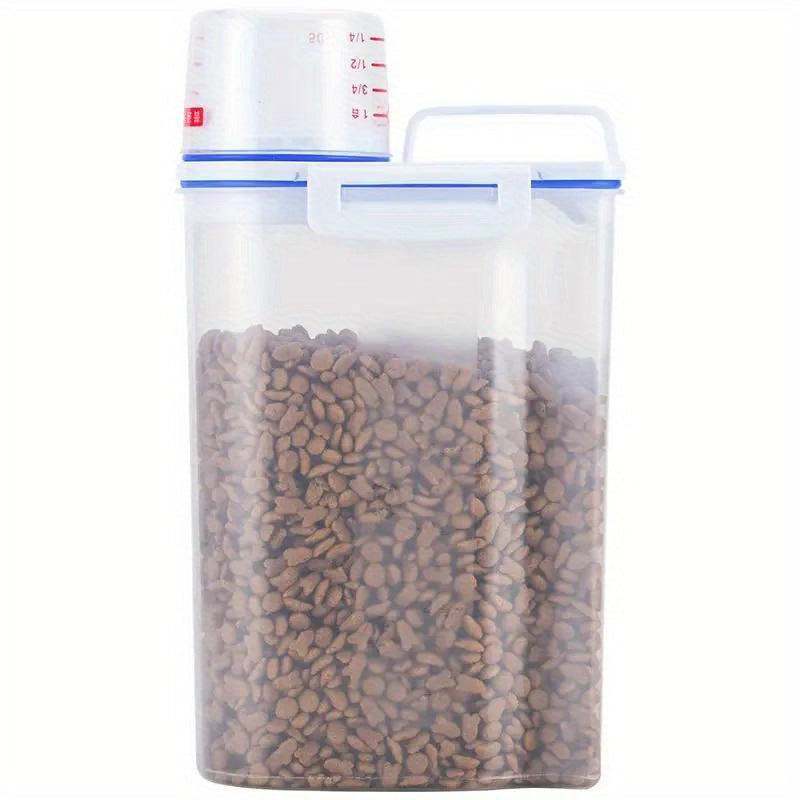 1.5kg/2kg Food Storage Container with Measuring Cup – Moisture-Proof Plastic Jar