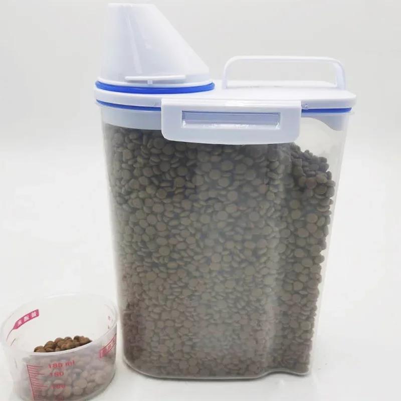 1.5kg/2kg Food Storage Container with Measuring Cup – Moisture-Proof Plastic Jar