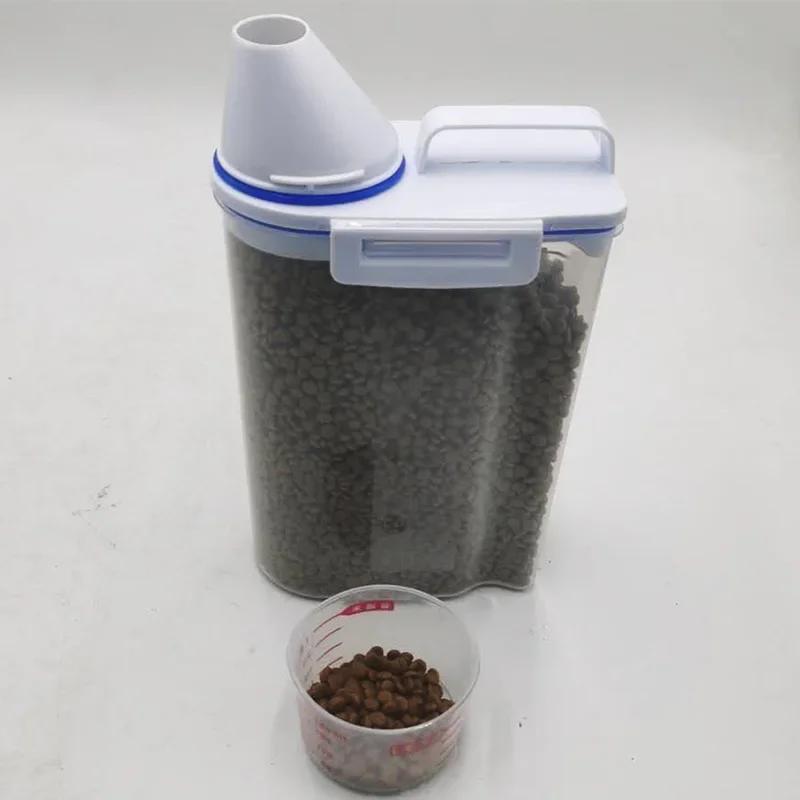 1.5kg/2kg Food Storage Container with Measuring Cup – Moisture-Proof Plastic Jar