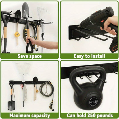 Garage Storage Tool Organizer – Heavy Duty Wall-Mount Rack for Shovels, Rakes & Garden Tools