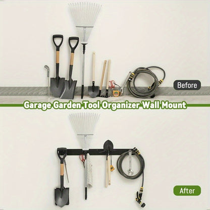 Garage Storage Tool Organizer – Heavy Duty Wall-Mount Rack for Shovels, Rakes & Garden Tools