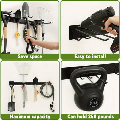 Garage Storage Tool Organizer – Heavy Duty Wall-Mount Rack for Shovels, Rakes & Garden Tools