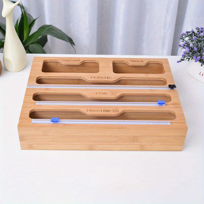 Multi-Purpose Kitchen Storage Rack – 5-in-1 Plastic Wrap, Foil & Bag Organizer for Drawers & Cabinets