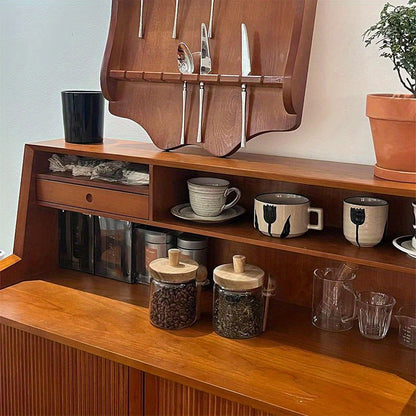 1pc Premium Glass Jar Set – Clear Canisters with Air-Tight Wooden Lids & Scoop for Kitchen Storage