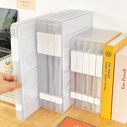 3pcs Clear Plastic Storage Boxes – Rectangular File Organizers for Home, School & Office