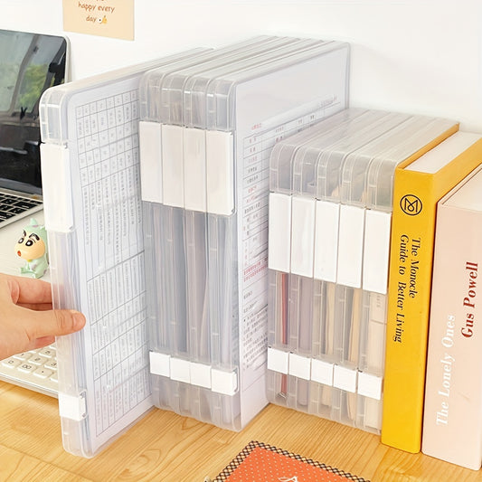 3pcs Clear Plastic Storage Boxes – Rectangular File Organizers for Home, School & Office