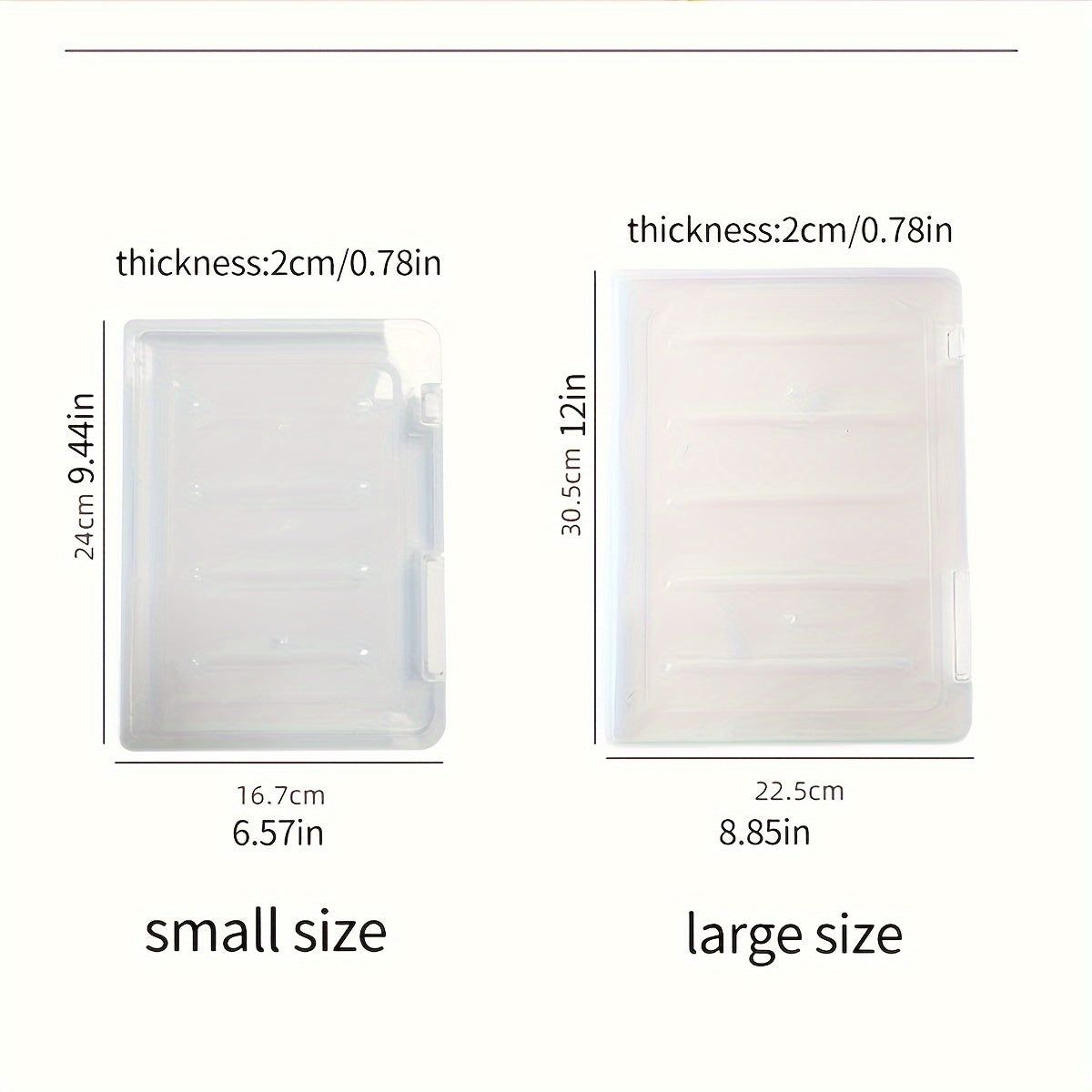 3pcs Clear Plastic Storage Boxes – Rectangular File Organizers for Home, School & Office