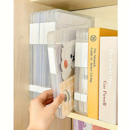 3pcs Clear Plastic Storage Boxes – Rectangular File Organizers for Home, School & Office