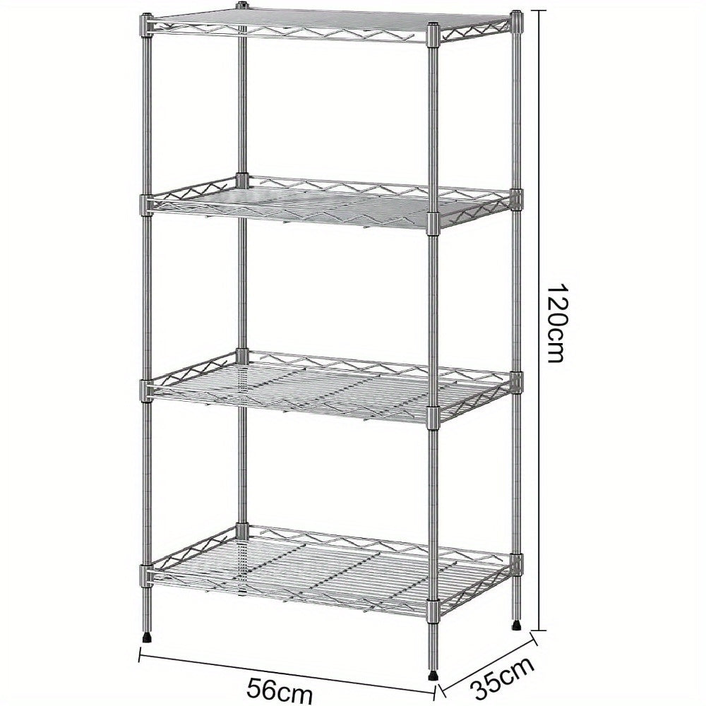 4-Shelf  Heavy Duty Metal Storage Shelving Units 120x56x35cm