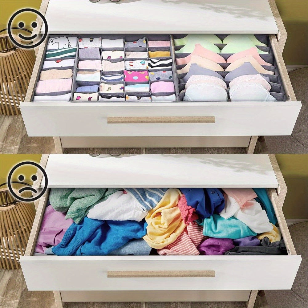 3x Drawer Organiser  Dividers for Underwear Wardrobe Storage