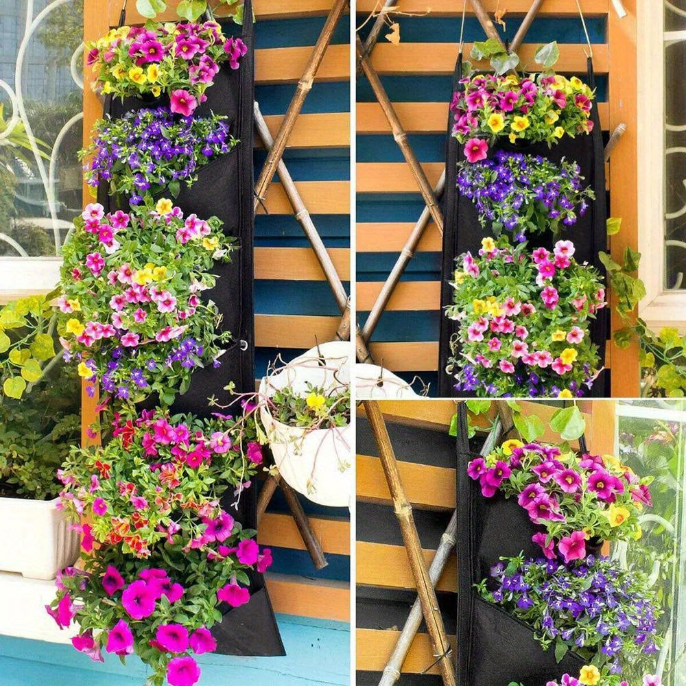 Vertical Wall Hanging Grow Planting Bags 7 Pockets