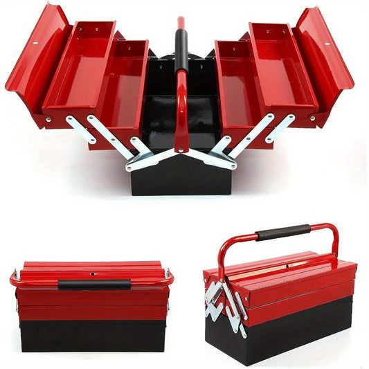 3 Tiers 5 Tray Metal Tool Storage Box Cantilever Tool Box 43cmx22cmx21cm