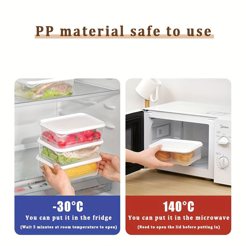 Leak-Proof 6pcs 1200ml Food Storage Containers with Lids – Microwave & Freezer Safe, Space-Saving Kitchen Organizer