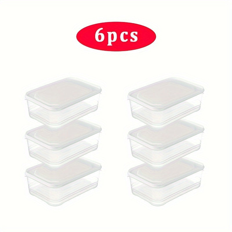Leak-Proof 6pcs 1200ml Food Storage Containers with Lids – Microwave & Freezer Safe, Space-Saving Kitchen Organizer